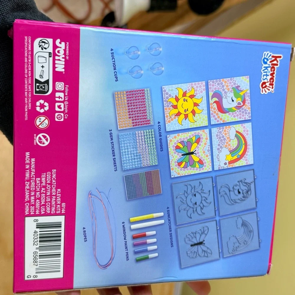 Klever Kits Gem & Gel Suncatcher Craft Kit | 4 Designs | Ages 6+ | New in Box